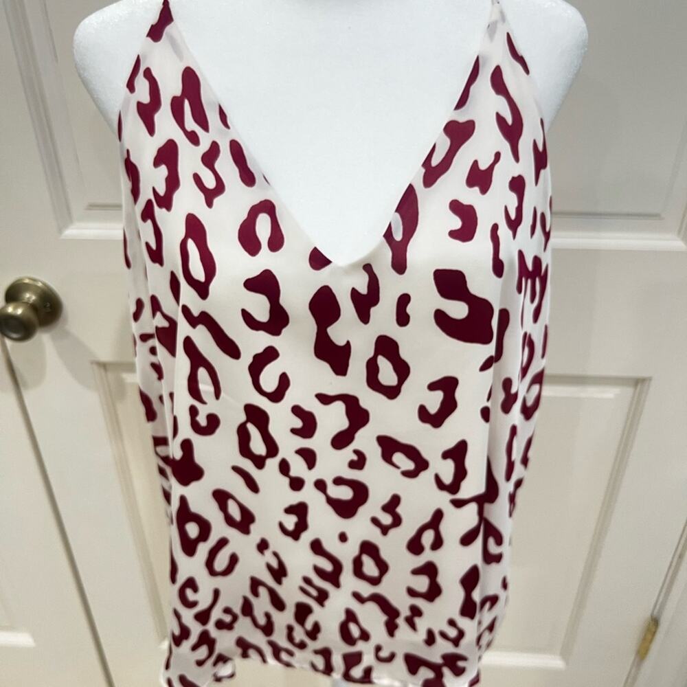 Tyche Burgundy and cream animal print camisole size L